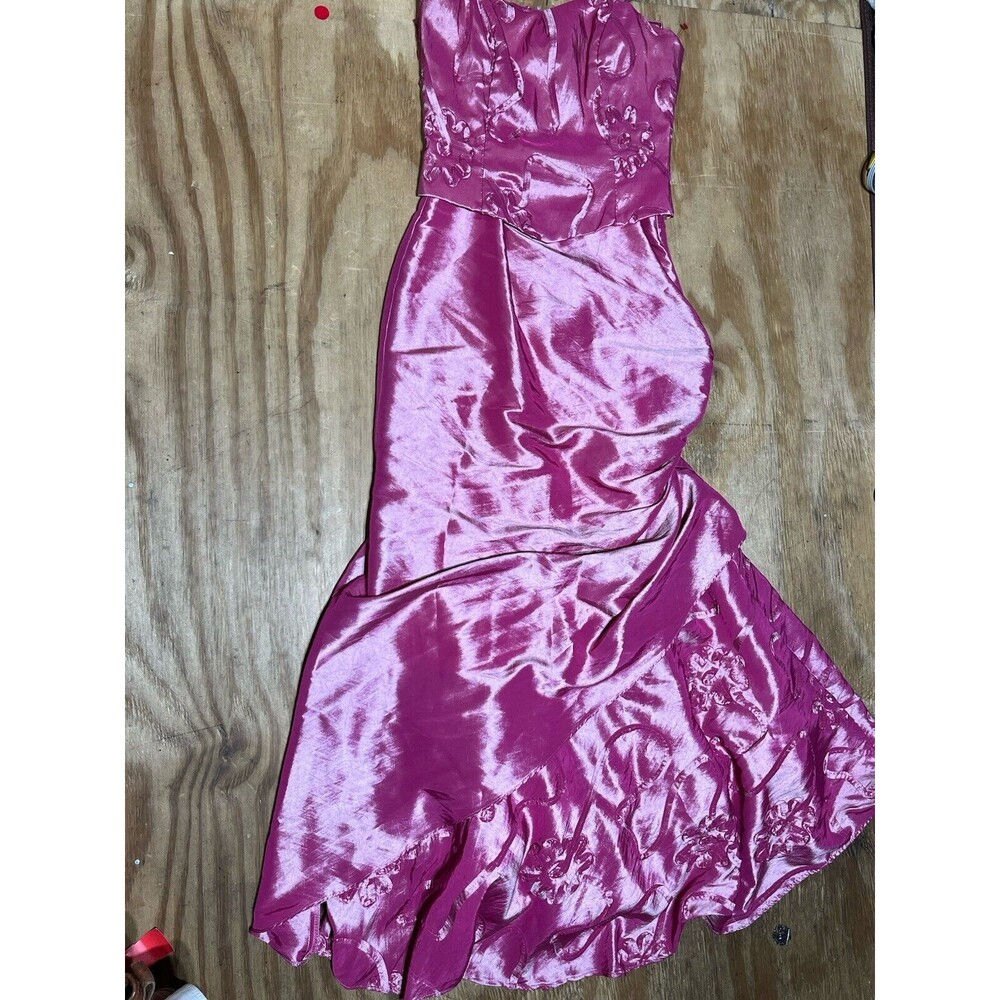 Vintage Dollar Dress Pink Zip Women S Sleeveless Long Halter Maxi USA @F3